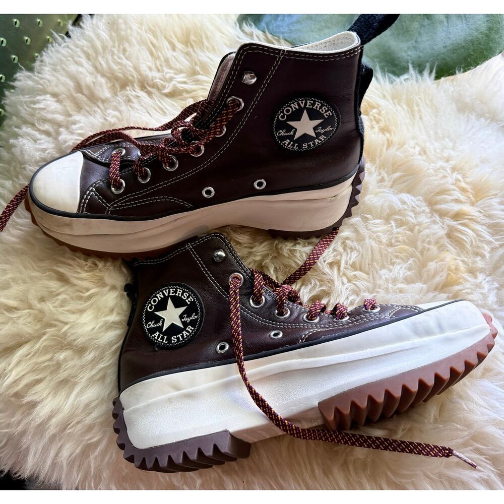 Converse Run Star Hike High Top Platform - Brown Leather - Size 6.5